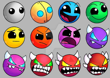 Geometry Dash difficulty icons (V2.0) by CJDrawingsXD on DeviantArt