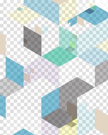 Geometry Gradient Euclidean Abstraction, Abstract geometric gradient block, blue, green, and brown transparent background PNG clipart