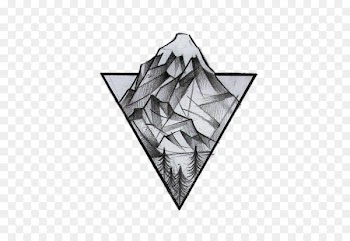 Geometry Tattoo Drawing Idea - Triangle Mountain logo 