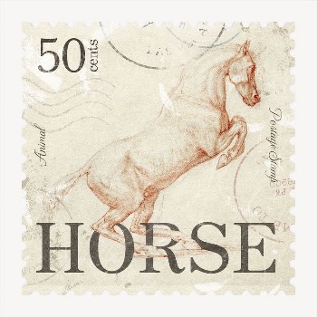 George Stubbs drawing, postage stamp, | Free PSD - rawpixel