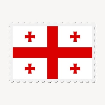 Georgia flag collage element, postage | Free PSD - rawpixel