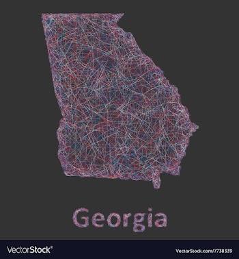 Georgia line art map vector image