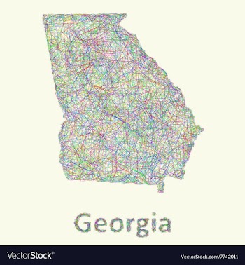Georgia line art map vector image