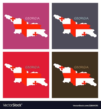 Georgia map with flag vector image