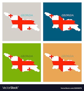 Georgia map with flag vector image
