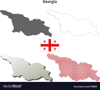 Georgia outline map set vector image