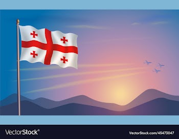 georgia republic flag in the morning sun