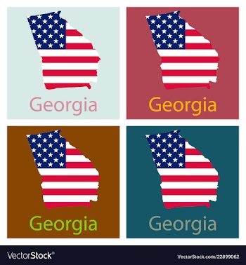 Georgia state of america with map flag print on vector image