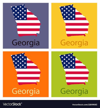 Georgia state of america with map flag print on vector image