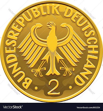  					German money silver coin vector image														