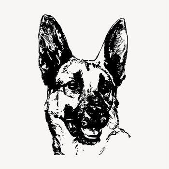 German Shepherd dog drawing clipart, | Free Vector - rawpixel