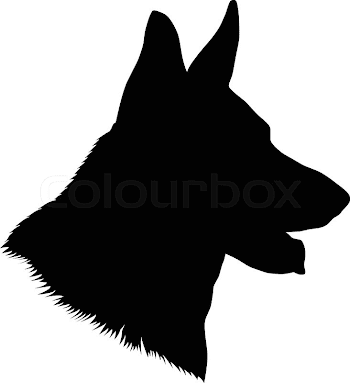 German shepherd dog head, black and ... | Stock vector | Colourbox