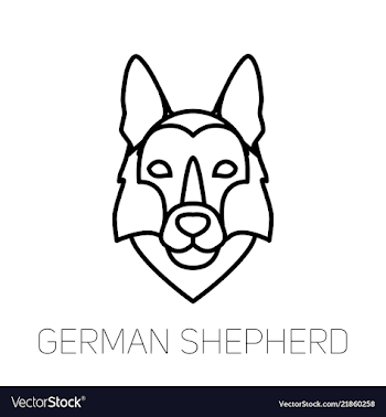 German shepherd linear face icon isolated outline Vector Image