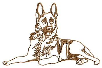 German Shepherd Outline Embroidery Design | AnnTheGran