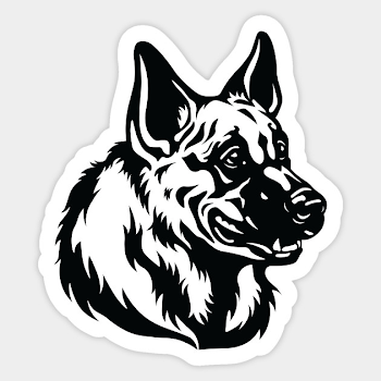 German Shepherd Outline - German Shepherd - Sticker | TeePublic