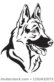 German Shepherd Outline Images, Stock Photos & Vectors | Shutterstock