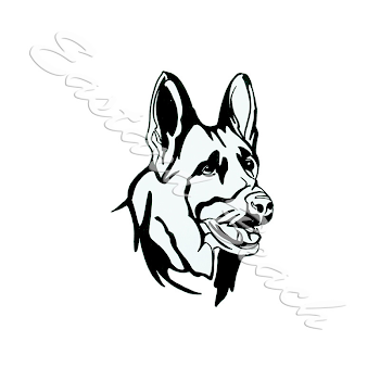 German Shepherd Outline - Printed Vinyl Decal [STK569] - $5.99 ...