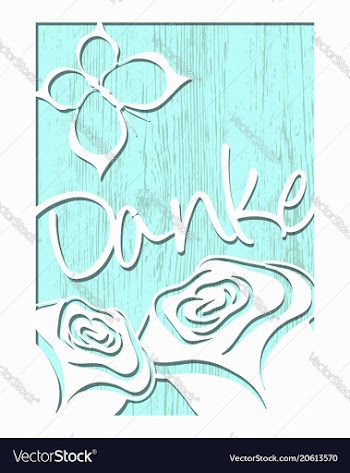 German thank you card with roses vector image
