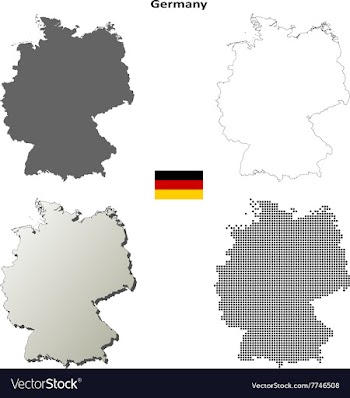 Germany outline map set vector image