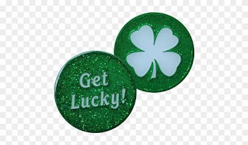 Get Lucky / Four Leaf Clover 2-sided Ball Marker By - Readygolf Get Lucky Four Leaf Clover 2-sided Ball Marker