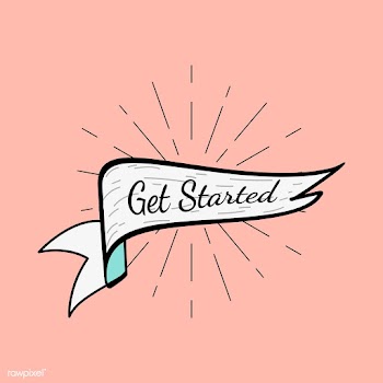 Get started text in a badge | Free stock vector - 574999
