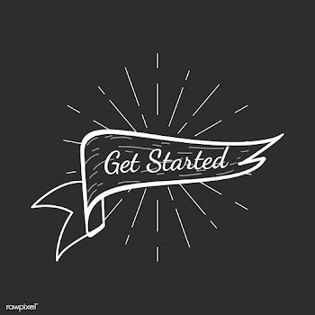 Get started text in a badge | Free stock vector - 575022