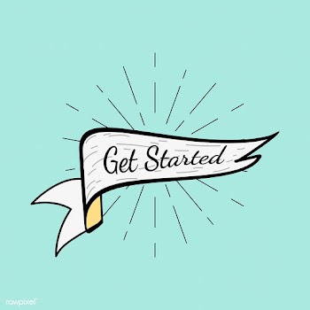 Get started text in a badge | Free stock vector - 575080