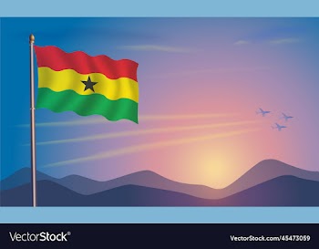 ghana flag in the morning sun