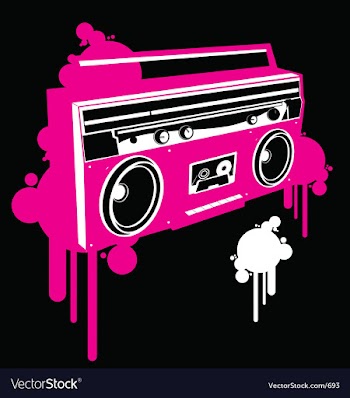 Ghetto blaster pop graf version vector image