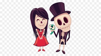 Ghost Halloween Cartoon - Lovely couple Halloween 