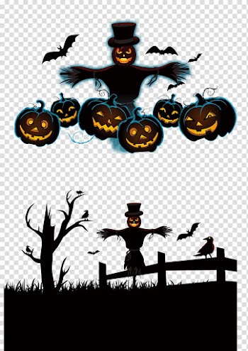 Ghost halloween scarecrow transparent background PNG clipart