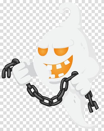 Ghost illustration, Ghost Holding Chain Halloween transparent background PNG clipart