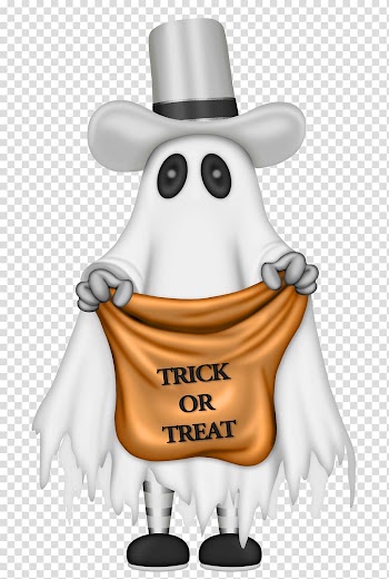 Ghost illustration, Halloween Spooktacular Trick-or-treating Ghost , Halloween Ghost with Trick or Treat Bag transparent background PNG clipart