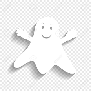 Ghost Sign. Vector. White Icon With Soft Shadow On Transparent ...