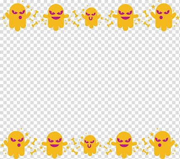 Ghost Yellow Computer file, Yellow ghost border transparent background PNG clipart