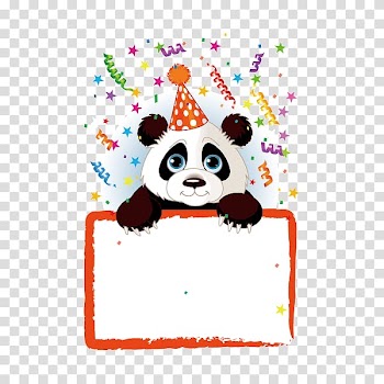 Giant panda Birthday , Copywriter background elements,panda,animal,Cartoon transparent background PNG clipart