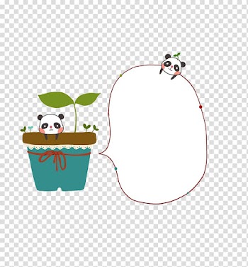 Giant panda on pot illustration, Speech balloon Cartoon Drawing, Panda cute dialog transparent background PNG clipart