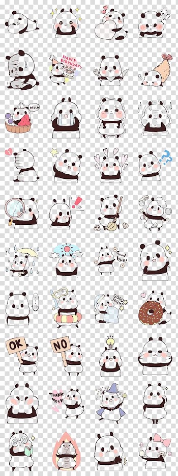 Giant panda Sticker LINE Cuteness Cat, Cute panda face transparent background PNG clipart
