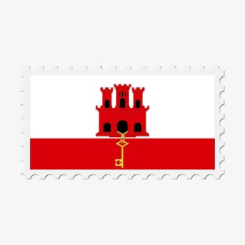 Gibraltar flag clipart, postage stamp | Free Vector - rawpixel