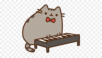 GIF Pusheen Sock in a Mug Piano Image - piano 