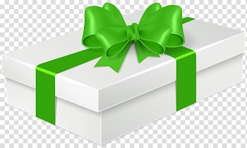 Gift Balloon , Gift with Green Bow transparent background PNG clipart