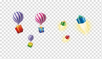 Gift Balloon , Hot air balloon gift box transparent background PNG clipart