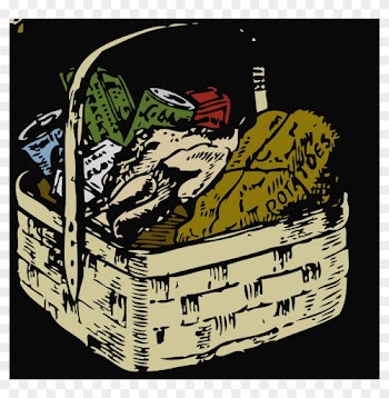 Gift Basket Clipart Holiday Food Baskets Clipart - Food Basket Tote Bag, Adult Unisex, Natural
