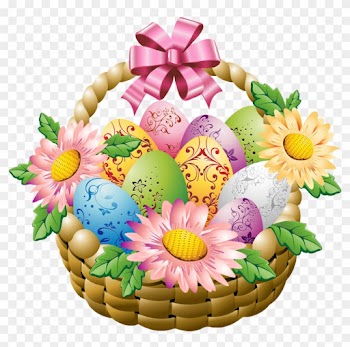 Gift Basket T Clipart Flower Basket Pencil And In Color - Easter Basket With Flowers