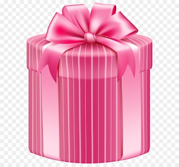 Gift Box Clip art - Pink Striped Gift Box PNG Clipart Image 