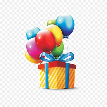 Gift Box Download - Colored balloons gift 