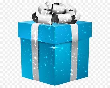 Gift Box Glenna Farms Computer file - Blue Shining Gift Box with Silver Bow PNG Clipart Image 