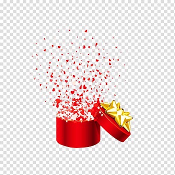Gift Box Heart Illustration, Gift transparent background PNG clipart