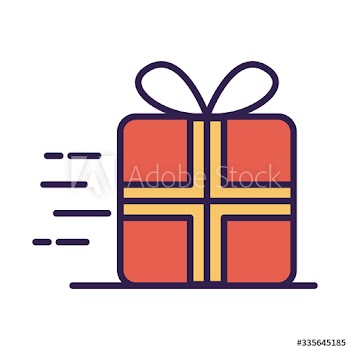 gift box present line and fill style