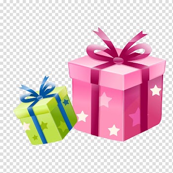 Gift Box, Star decoration colored gift box transparent background PNG clipart